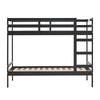Chic Black Twin Bunk Bed in Solid Wood