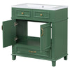Vintage Green Bathroom Vanity with Soft-Close Storage