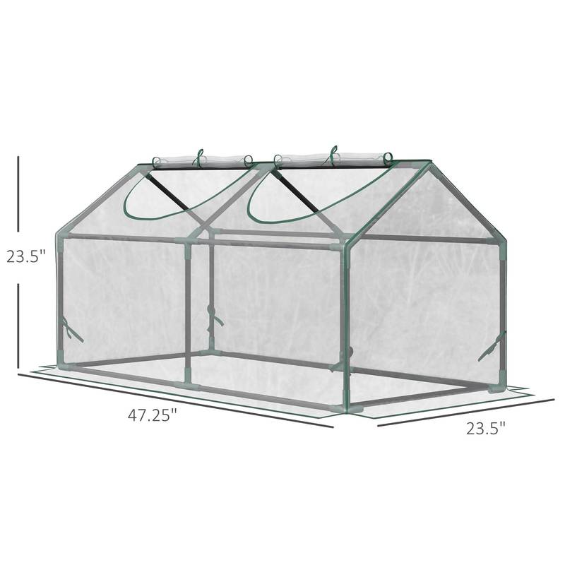 Mini Greenhouse with Roll-Up Windows