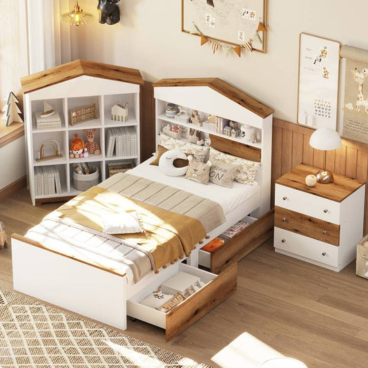 Cozy House Bed Set with Stylish Storage