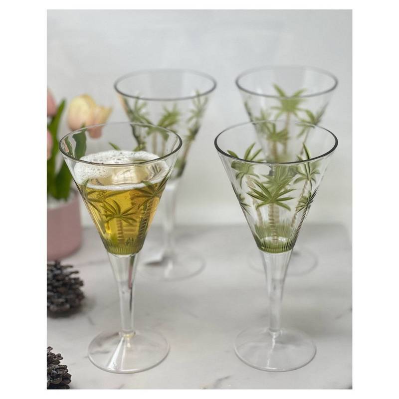 Tropical Vibes Unbreakable Wine Glasses – Set of Four