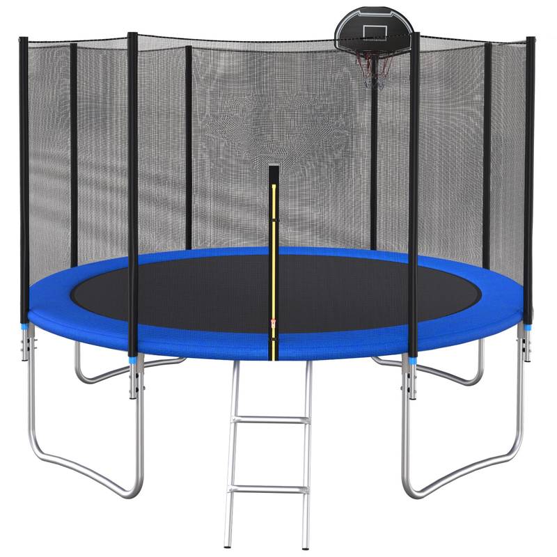 Jump & Score Trampoline Safety Net with Basketball Hoop