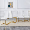 Elegant Arch Dining Chairs - Set of 4 White with Gold Legs