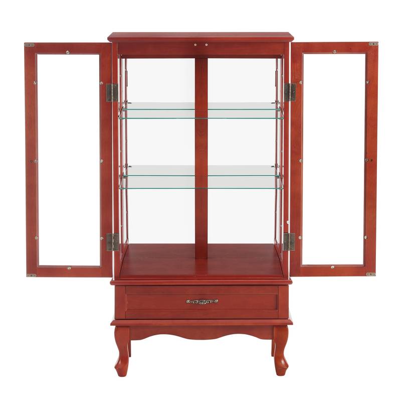 Illuminated Cherry Wine Display Cabinet