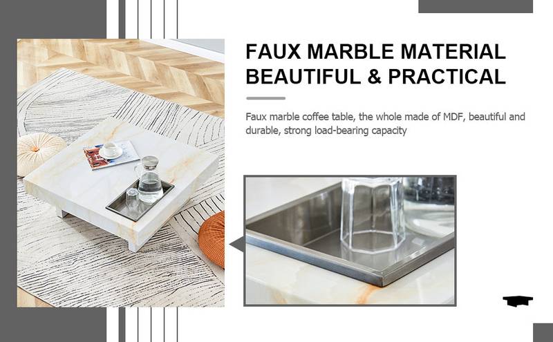 Elegant Marble-Inspired Coffee Table
