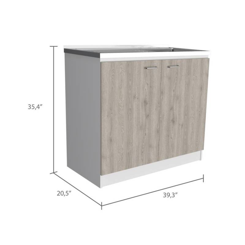 Smokey Oak Utility Sink & Cabinet Combo