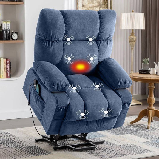 Cozy Lift Recliner with Heat & Massage - Blue