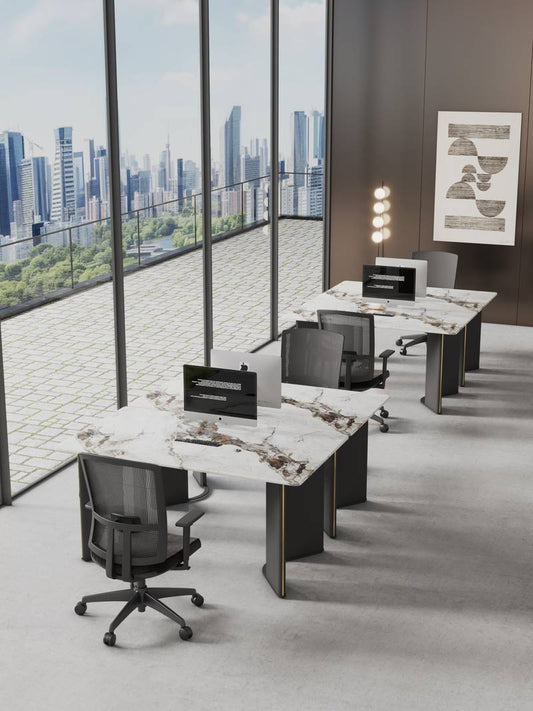 Chic Marble-Look Dining Table