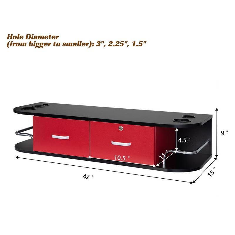 Chic Wall-Mounted Salon Station with Locking Drawers