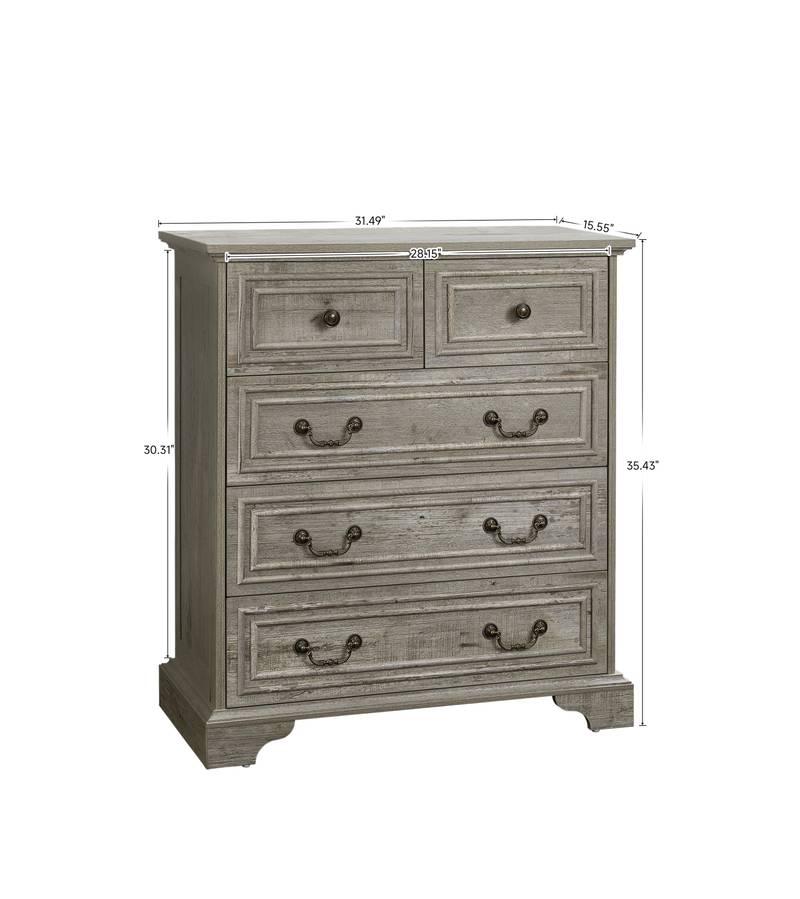 Rustic Charm 5-Drawer Dresser