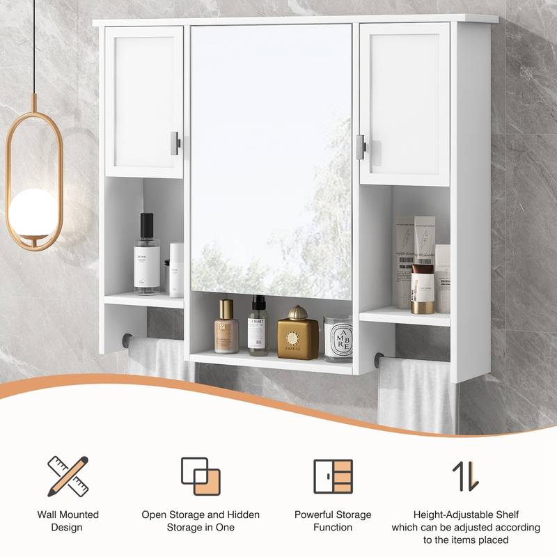Sleek Wall-Mounted Bathroom Storage & Mirror Cabinet