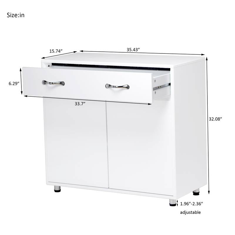 Chic White Two-Door Side Table