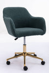 Chic Green Teddy Swivel Chair with Gold Legs