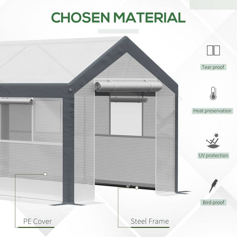 SunnyGrow Walk-In Greenhouse - Your Outdoor Plant Paradise