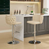 Chic Beige Swivel Bar Stools - Set of Two