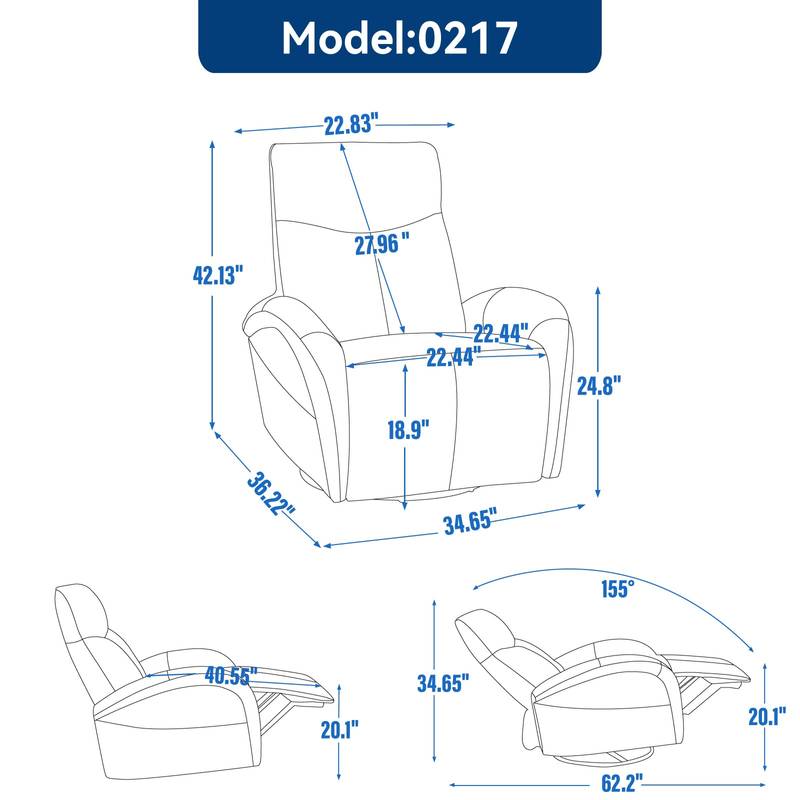 Ultimate Comfort Swivel Recliner with USB Charging