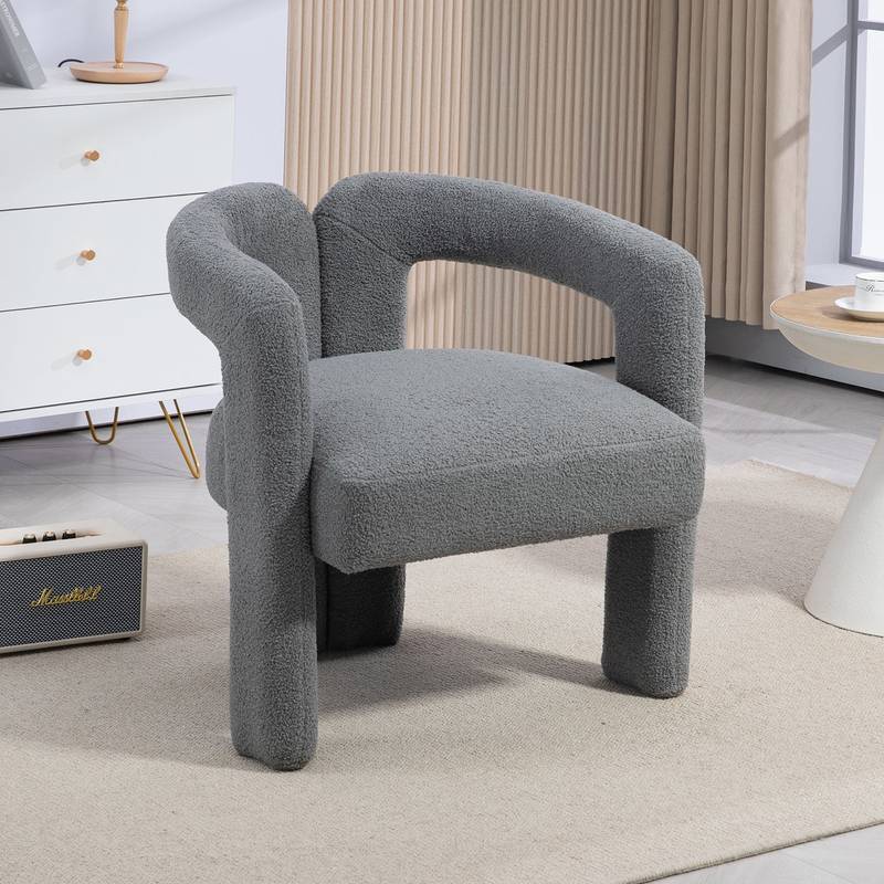 Cozy Grey Teddy Dining Chair