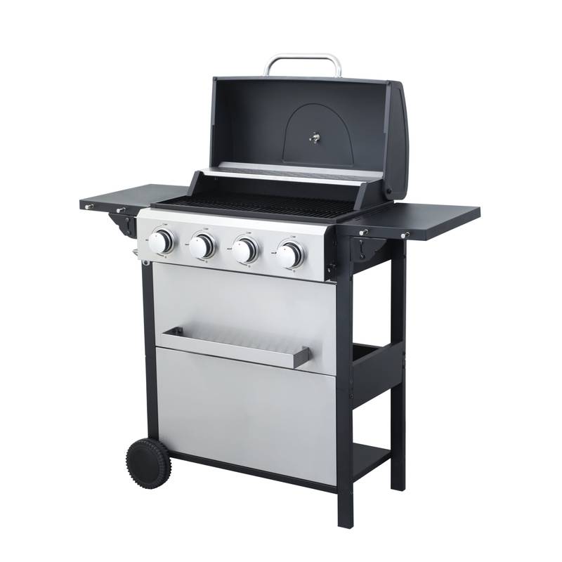 Ultimate Outdoor BBQ Grill with Foldable Side Table and Accessories