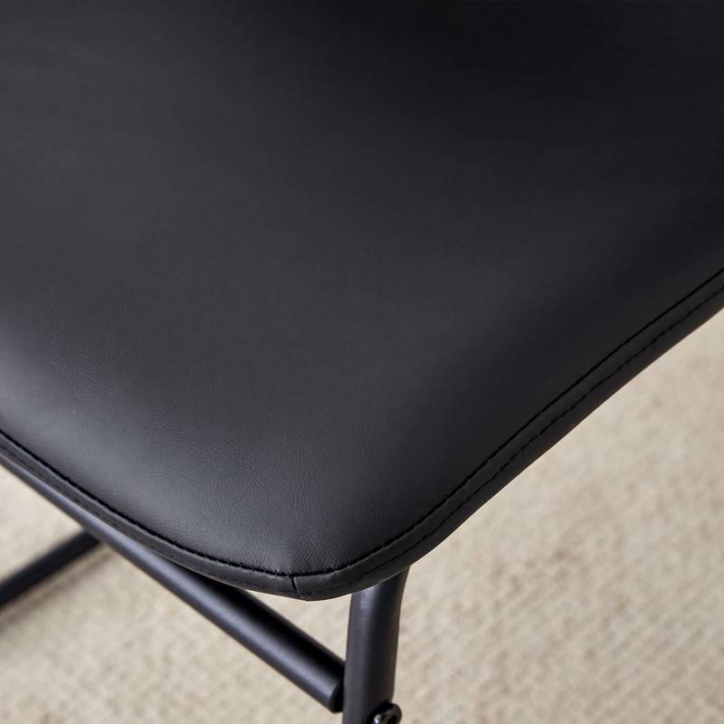 Sleek Black PU Leather Chair
