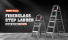 Sturdy Gray Fiberglass Step Ladder