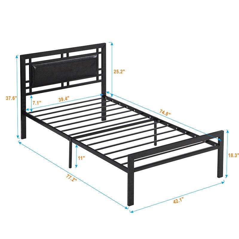 Sleek Black Twin Metal Bed Frame