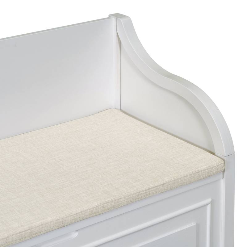 Rustic Charm Storage Bench with Safety Hinge
