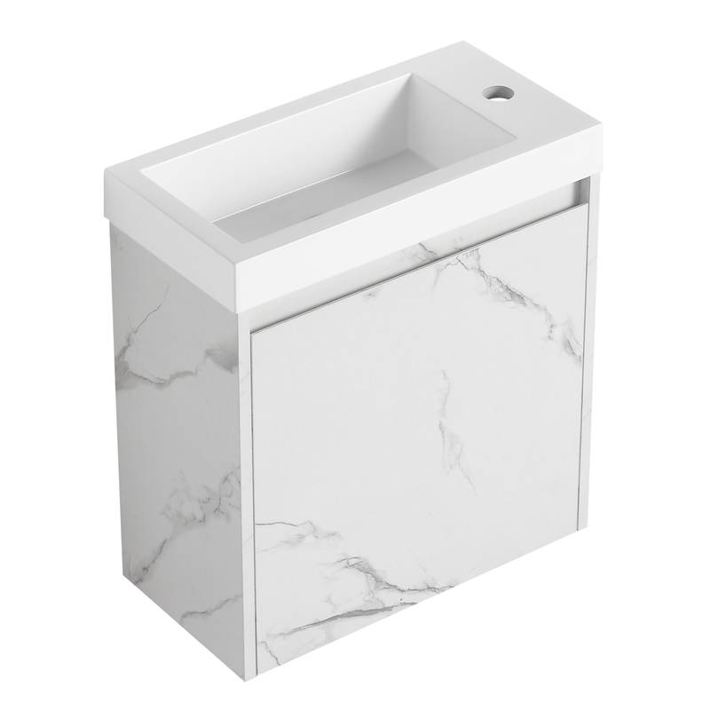 Chic Wall-Mounted Bathroom Vanity with Resin Sink & Quiet-Close Door