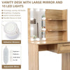 Radiant Vanity Set with Stool and LED Mirror