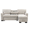 Chic Light Gray Chaise Lounge with Hidden Storage and USB Charger