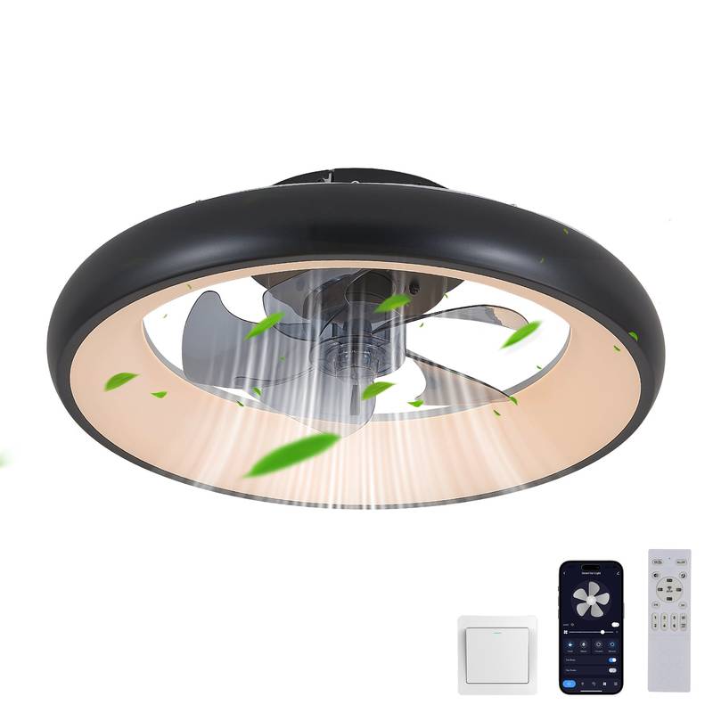 Smart LED Ceiling Fan Light – Dimmable & Color Adjustable with App & Remote Control