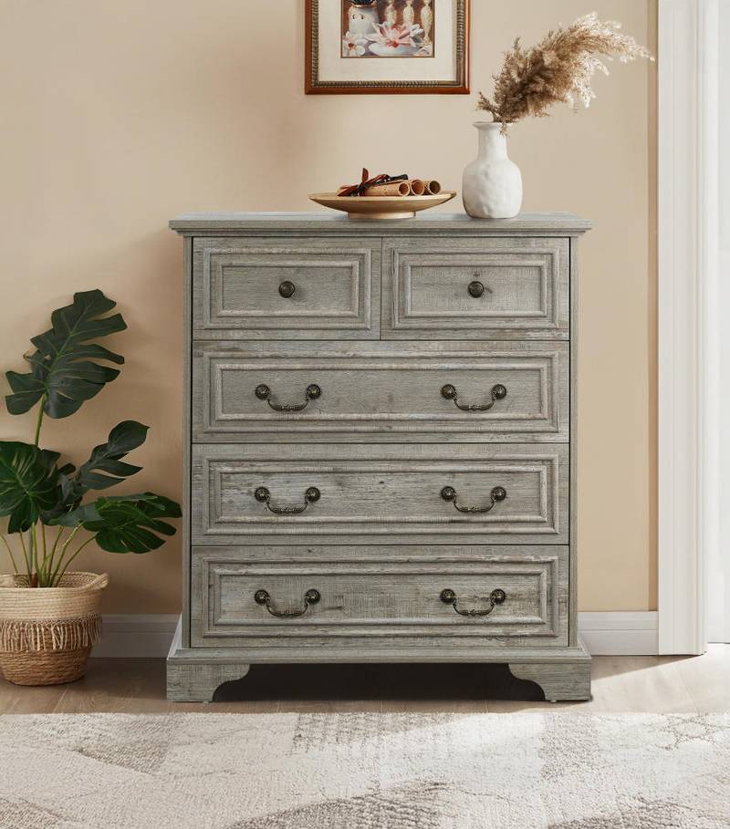Rustic Charm 5-Drawer Dresser