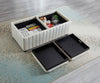 Chic Velvet Cube Ottoman with Tray Storage