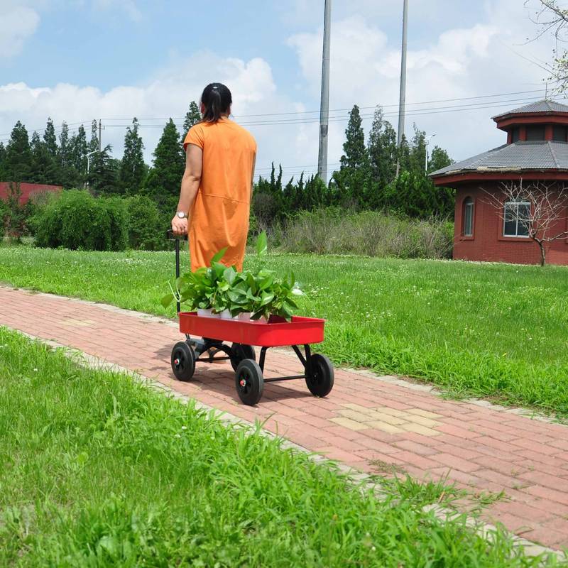 Rugged Red All-Terrain Garden Cart