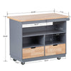 Cozy Kitchen Rolling Island with Storage & Wine Rack