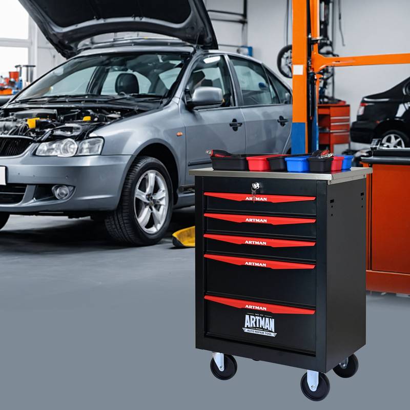 Rolling Tool Cart with Stainless Steel Top – Smart Storage for Garage & Workshop