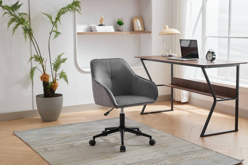 Chic Velvet Rolling Desk Chair