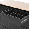 Versatile Kitchen Cart with Rubber Wood Top and Smart Storage