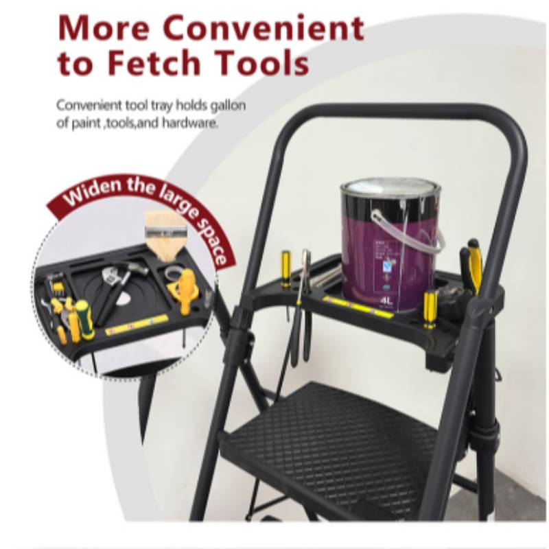 SmartStep Folding Ladder with Tool Tray & Non-Slip Pedals