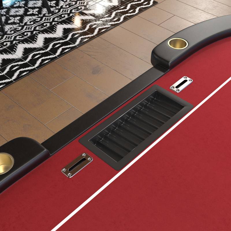 Red Aura Oval Poker Table - Casino Style Fun!