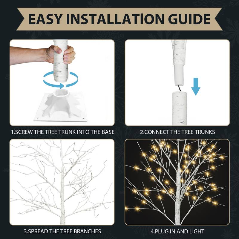 Enchanting Lighted Birch Tree for Festive Decor