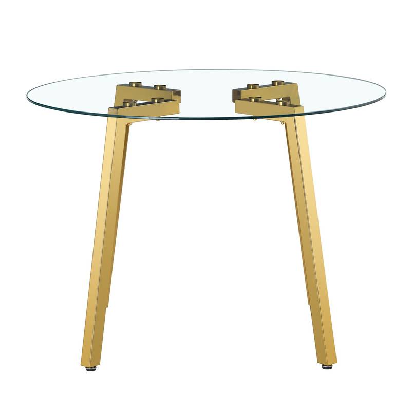 Chic Glass & White Chair Dining Set