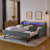 Cozy Twin Sofa Bed with LED Lights & Wireless Charging