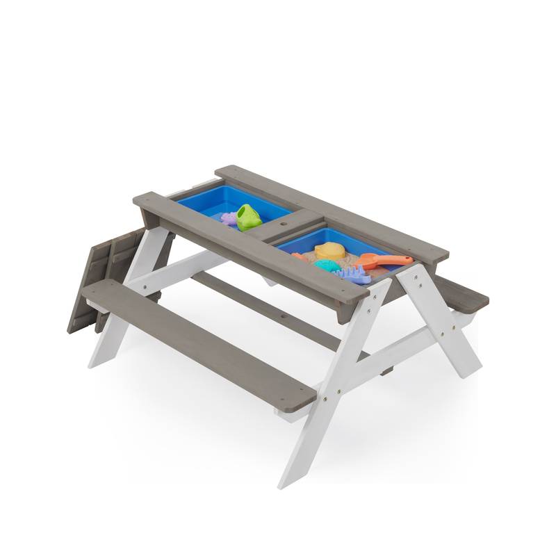 Fun & Play Kids Picnic Table with Umbrella and Sand & Water Area