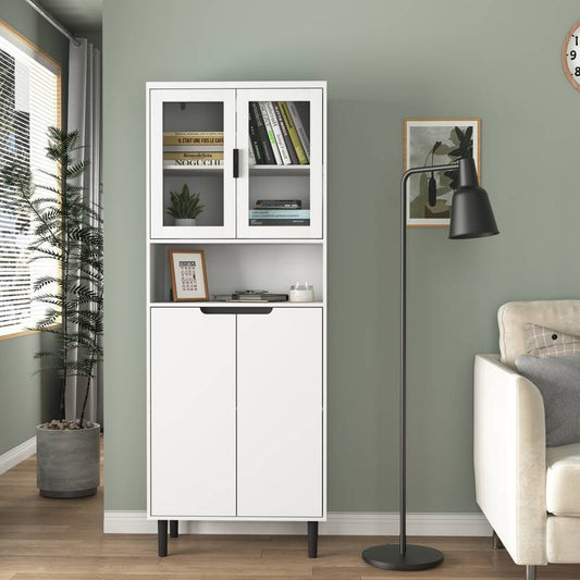 Elegant Glass-Front Storage Bookcase