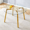 Chic Gold-Base Glass Dining Table – Perfect for Home & Office Gatherings!