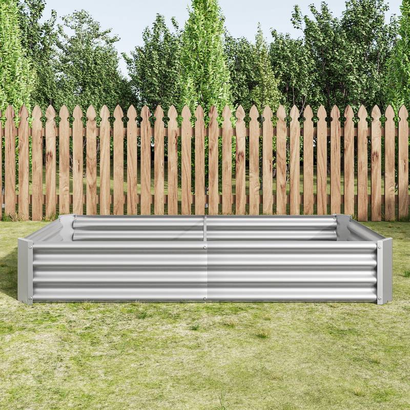 Shiny Silver Garden Bed for Fresh Greens