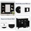 Sleek Black Bathroom Vanity with Mirror & Soft-Close Storage