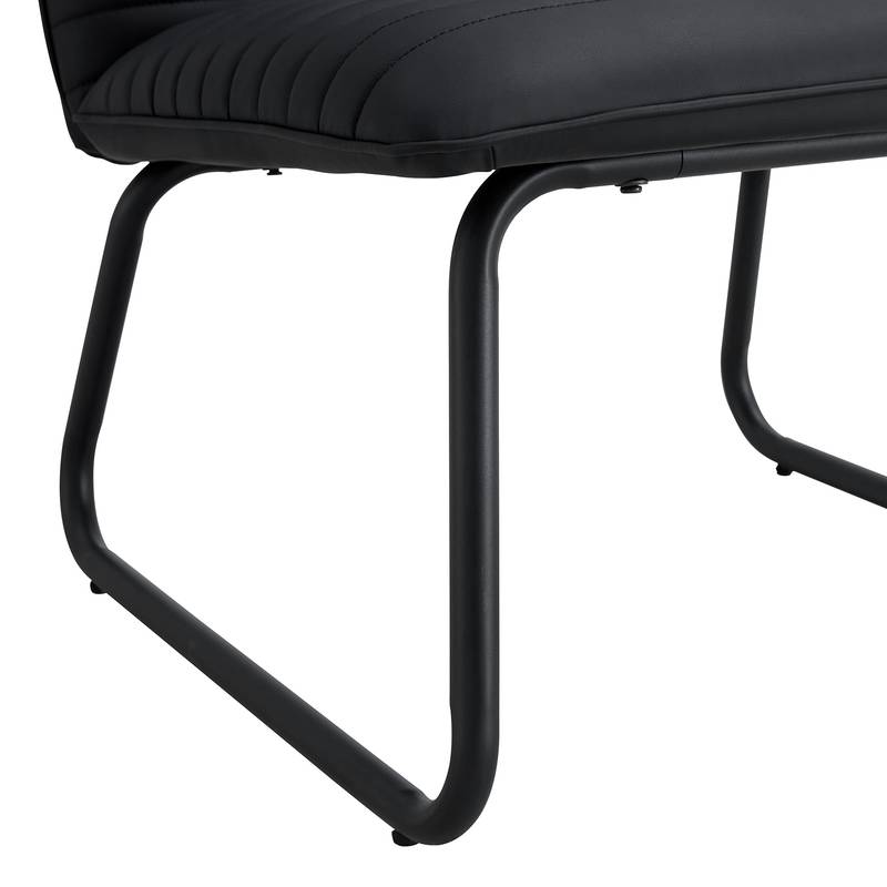 Sleek Black Armless Sofa Chair