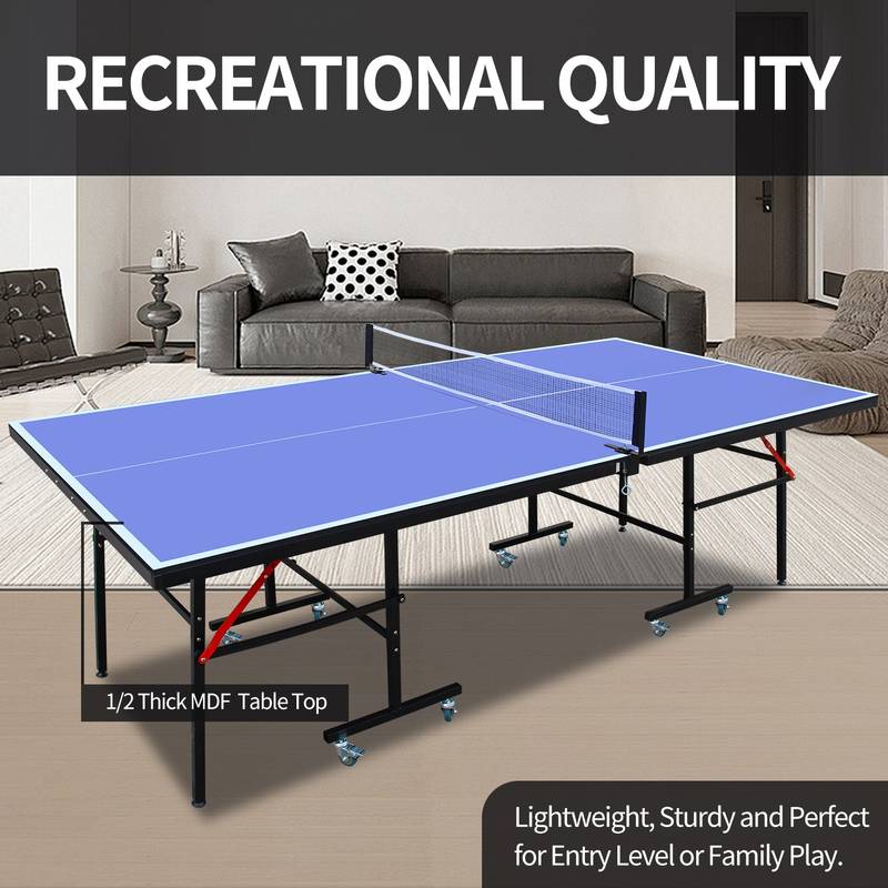 Compact Ping Pong Table Set - Easy to Fold & Play!