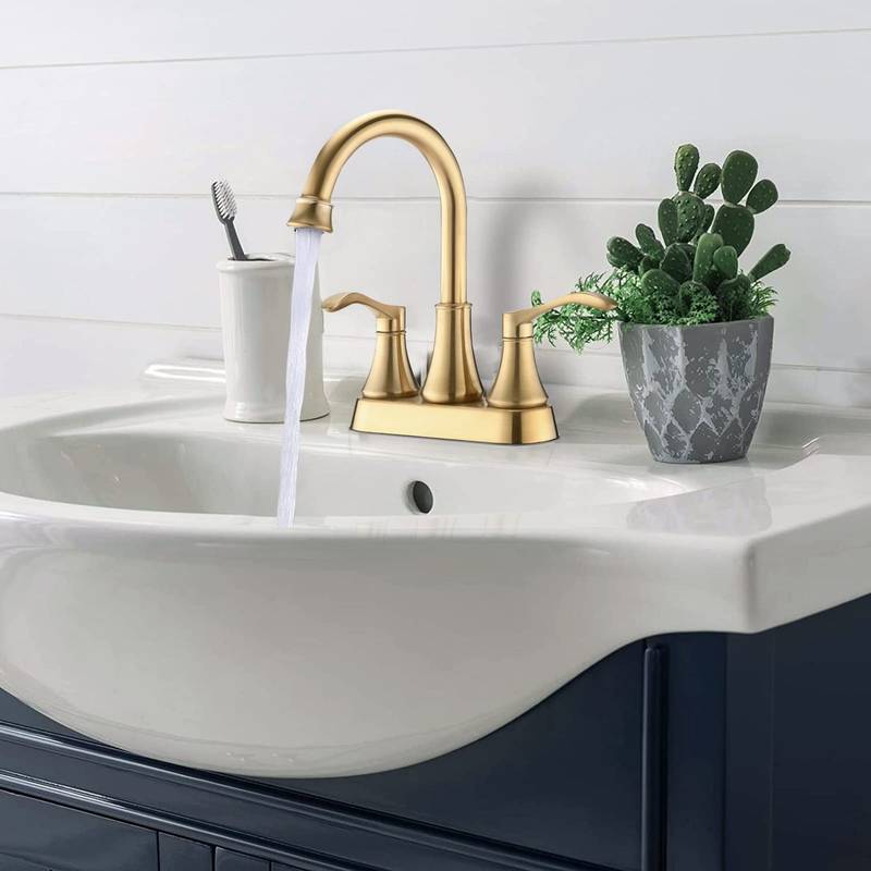 Swivel Elegance Bathroom Faucet with Pop-Up Drain - Brushed Gold
